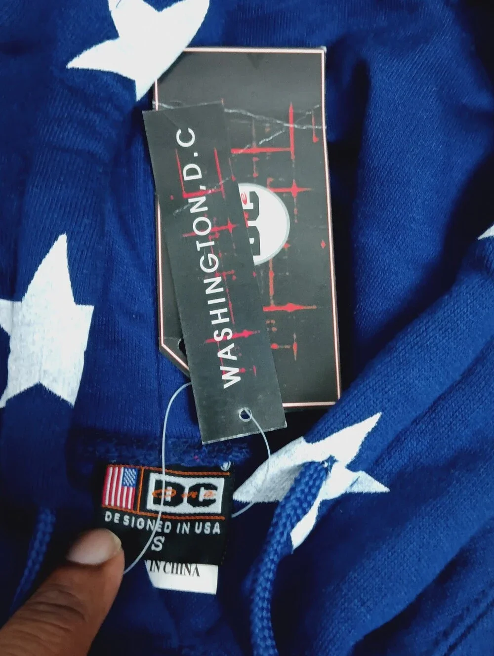 DC USA Flag Pullover Hoodie - Blue/Red/White